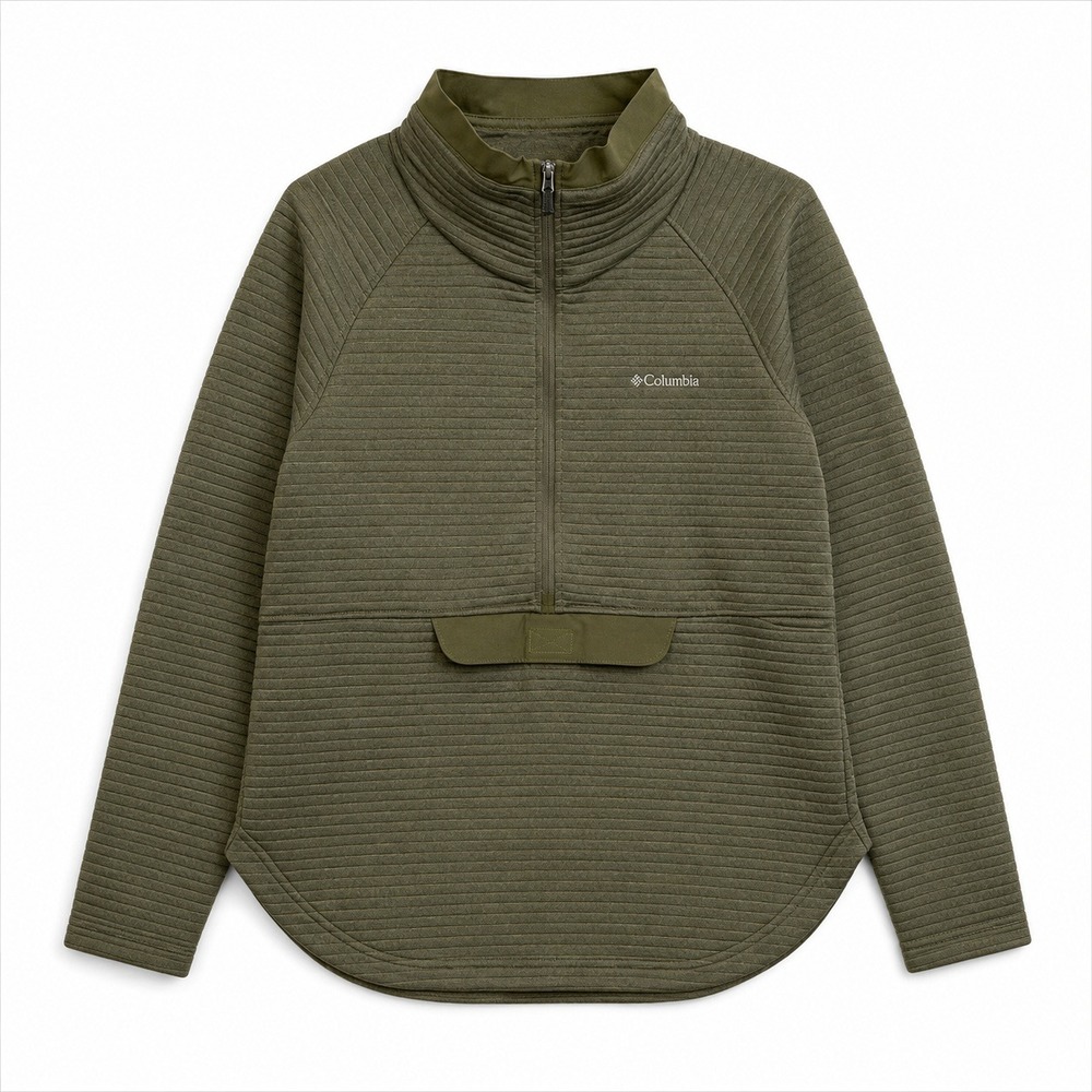 Columbia Omni‎ Wick Ribbed 1/4 Zip Pullover Sweater Women M Funnel Neck Utility